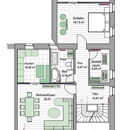Reihenhaus Elbquartier Mit 3 Sz Appartement *